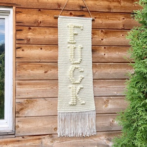 WZÓR NA SZYDEŁKO - Wisząca ozdoba na ścianę Fuck zdjęcie 1