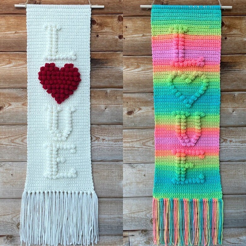 CROCHET PATTERN Threesome of Love Wall Hanging image 1