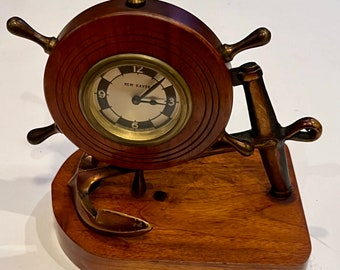 Reloj de escritorio Anchor de New Haven Clock Co., súper raro