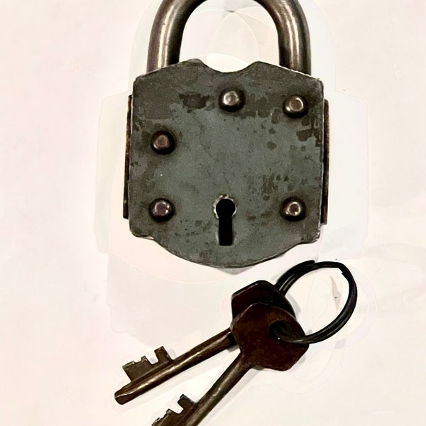 Antique Padlock with 2 Keys