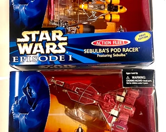 Sealed Star Wars Episode 1 Action Fleet: Republic Cruiser & Sebula's Pod Racer (1998)