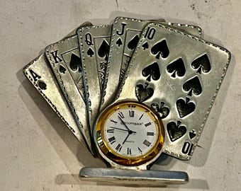 Reloj de escritorio vintage Royal Flush