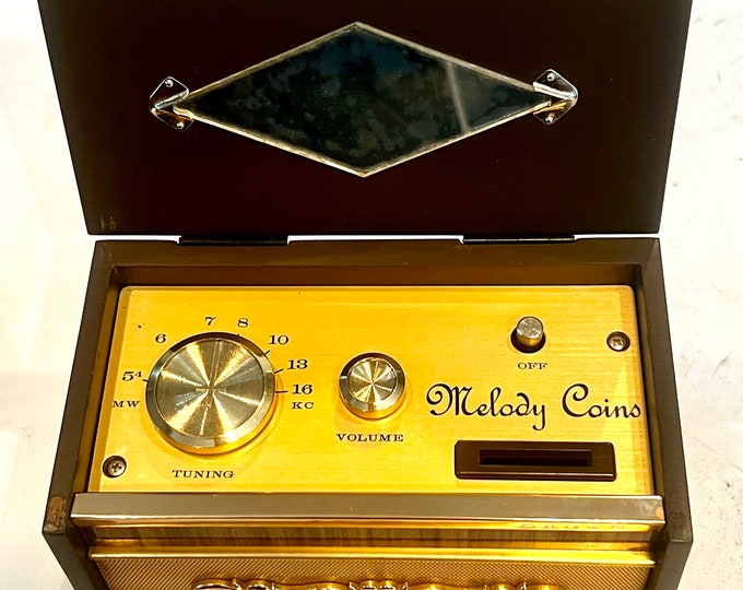 RARE WORKING Crown Melody Coins Novelty Coin Operated AM Transistor ...