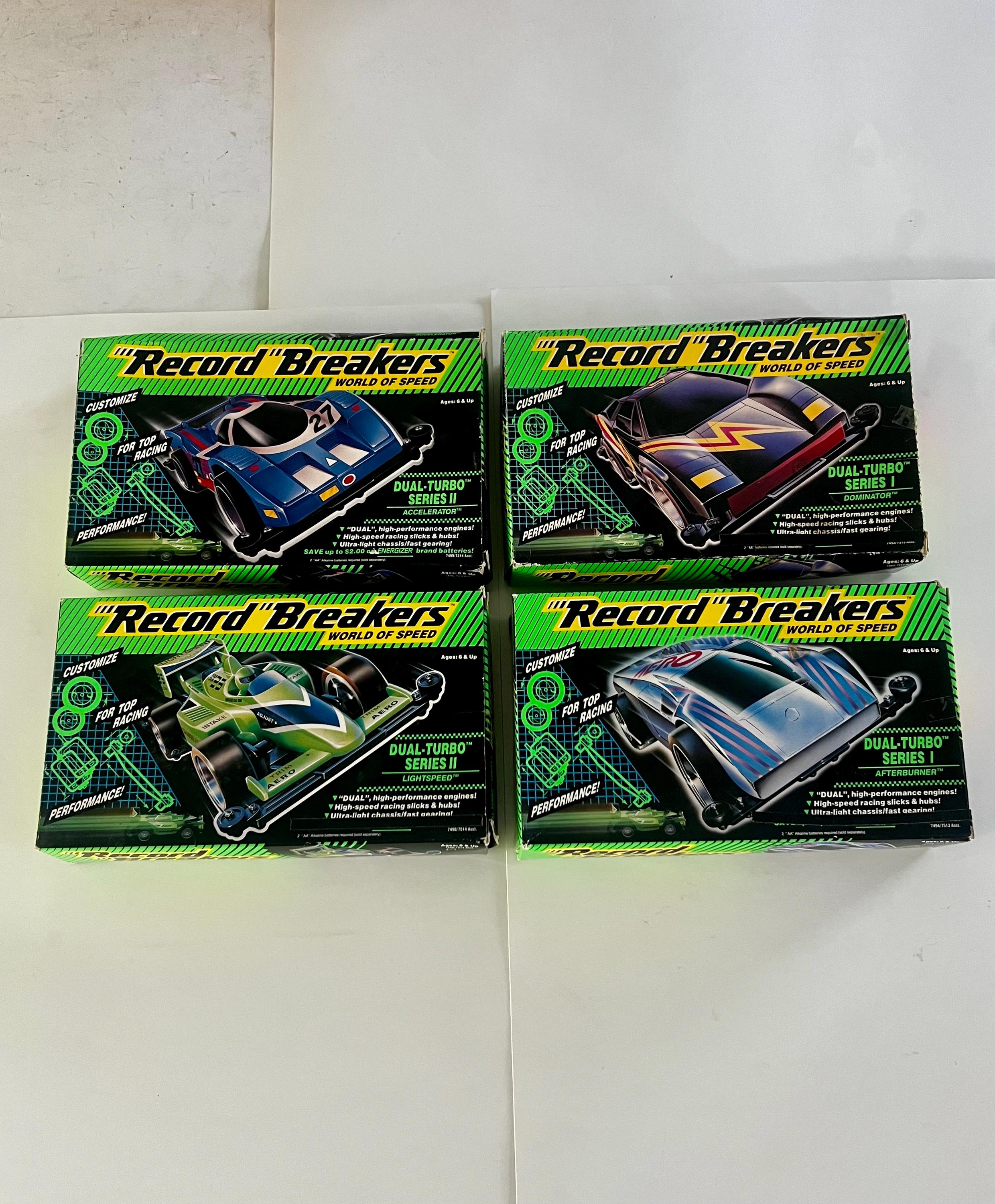 Vintage Record Breakers Race Cars by Hasbro, Ca. 1989, NOS, Lot of