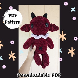 Demon Crochet Pattern, Crochet Demon, Devil, Baby Demon Pattern, Chubby Demon, PDF Devil Crochet Pattern, Spooky Crochet Pattern