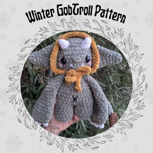 Goblin Troll Crochet Pattern, GobTroll Crochet Pattern, Amigurumi Troll with Winter Hat