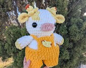 Crochet Fruit Cows, Amigurumi Cows wearing Overalls