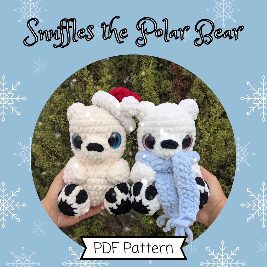 Christmas Crochet Polar Bear Pattern, Amigurumi in Winter Clothes, Hat ...