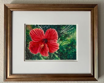 Paixão - pintura original em aquarela 8x10