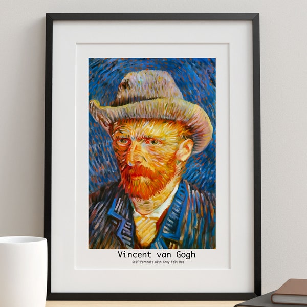 Vincent Van Gogh Self-Portrait with Grey Felt Hat Reproduction - High-Quality Digital Art Print for Wall Decor and Home Interior