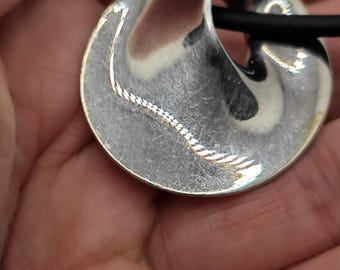 Georg Jensen Denmark Sterling Silver Pendant #374 With Leather