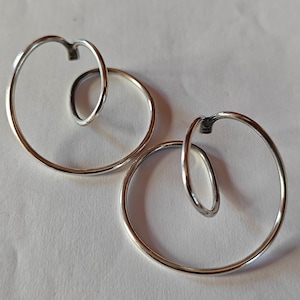 George Jensen Denmark sterling silver hoop earrings.