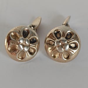 Georg Jensen Denmark Vintage Sterlingsilber Blumen Manschettenknöpfe #4.