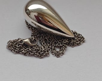 Georg Jensen Denmark sterling silver pendant with original chain.