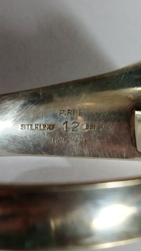 Palle Bisgaard sterling silver bracelet #12 with abalone. View 3