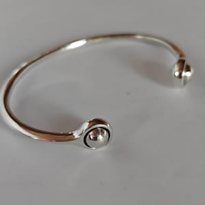 Georg Jensen Denmark sterling silver bangle bracelet with silver bools #473 A.