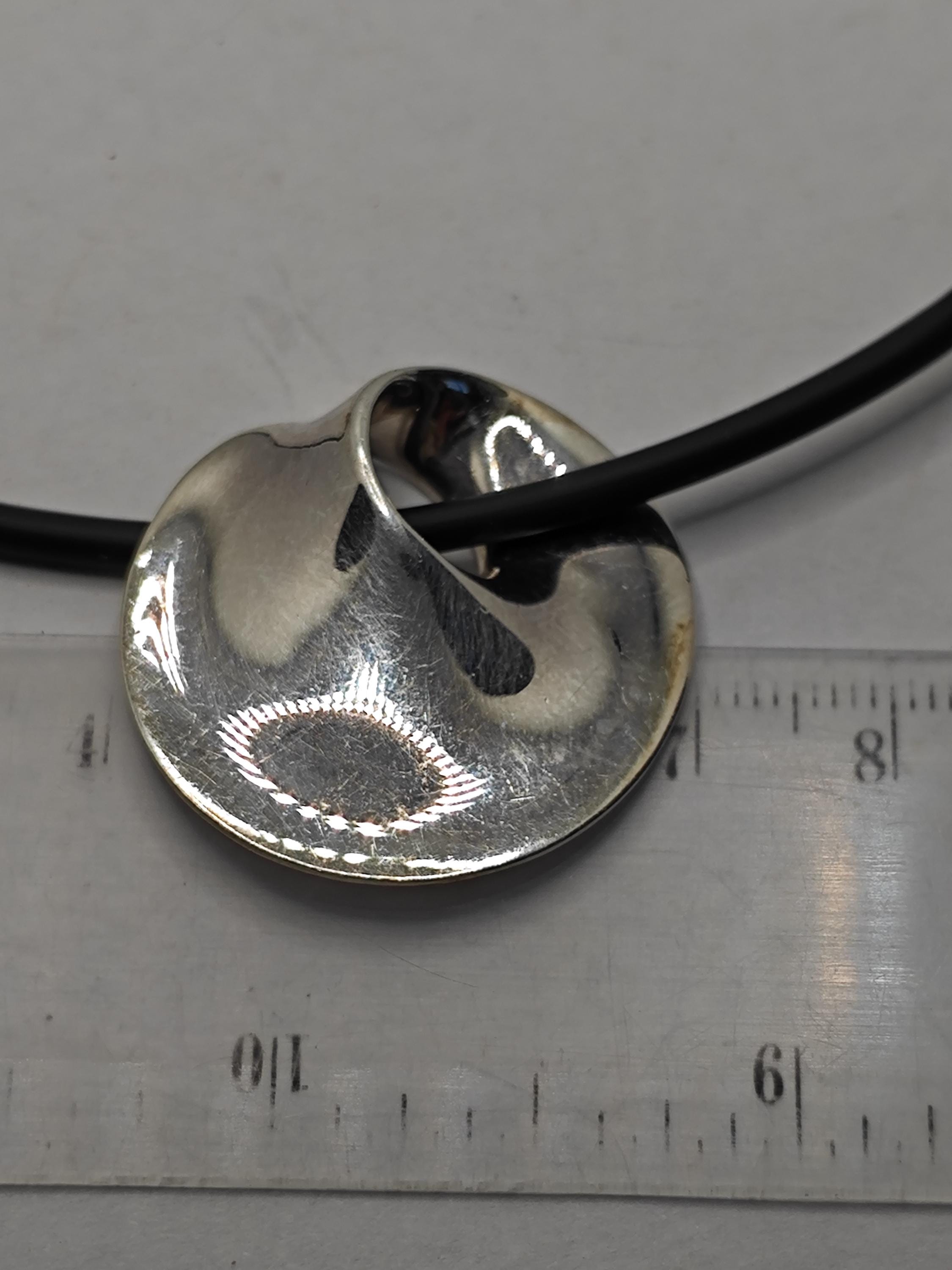 ジョージジェンセンDENMARK Georg Jensen Denmark Sterling Silver Pendant #374 With Leather