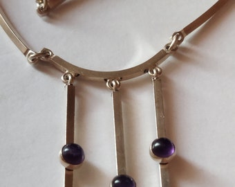 Niels Erik From sterling silver necklace with amethyst.