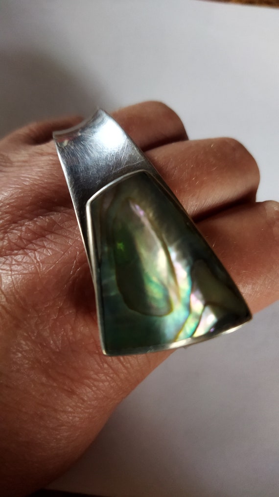 Palle Bisgaard sterling silver bracelet #12 with abalone. View 6