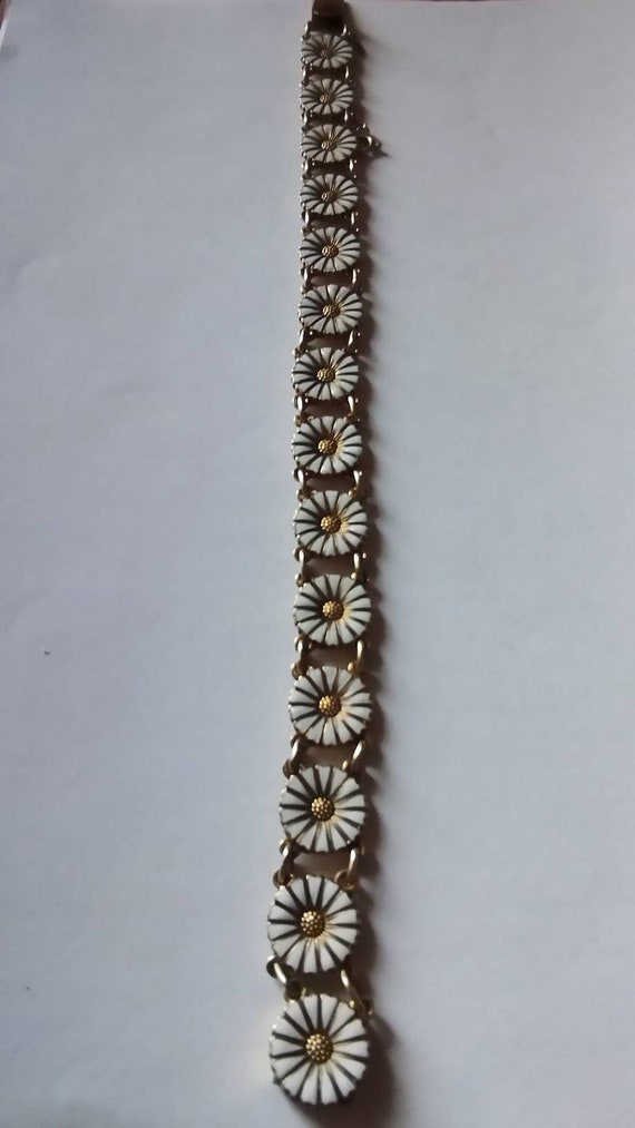 Vintage Danish Sterling silver bracelet with whit… - image 4
