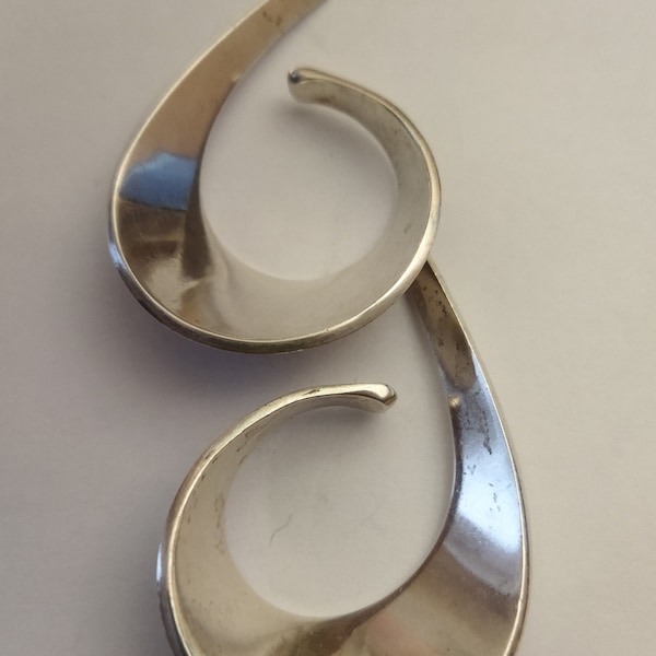 Tone Vigeland Norway vintage silver modernist earrings.