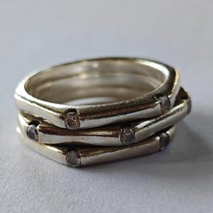 Jens Aagard Denmark sterling silver ring with zirconia eays.