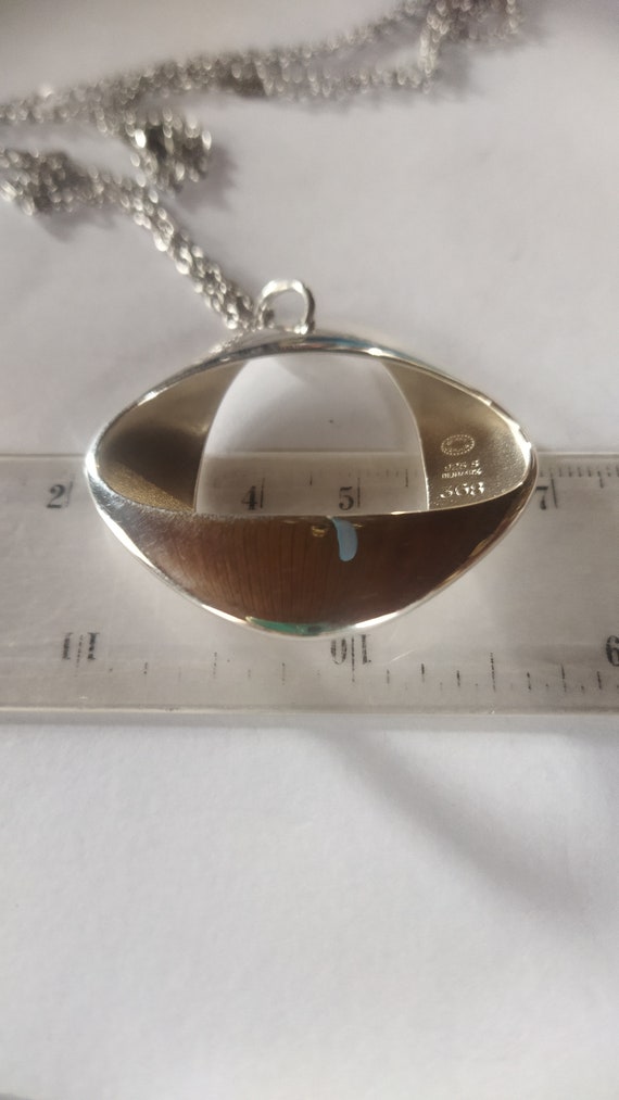 ジョージ.ジェンセン　ペンダント Moonlight Blossom pea chain and oval pendant with black onyx