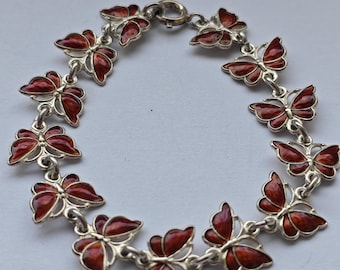 Bracciale vintage in argento sterling con smalto di Volmer Bahner.