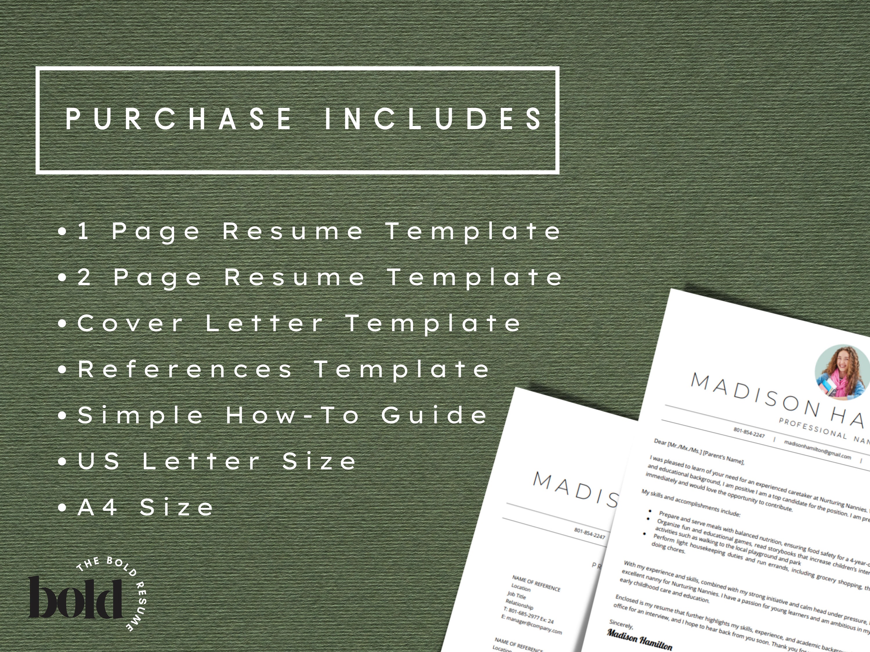Nanny & Babysitter Resume With Photo, Professional Resume Google Docs ...