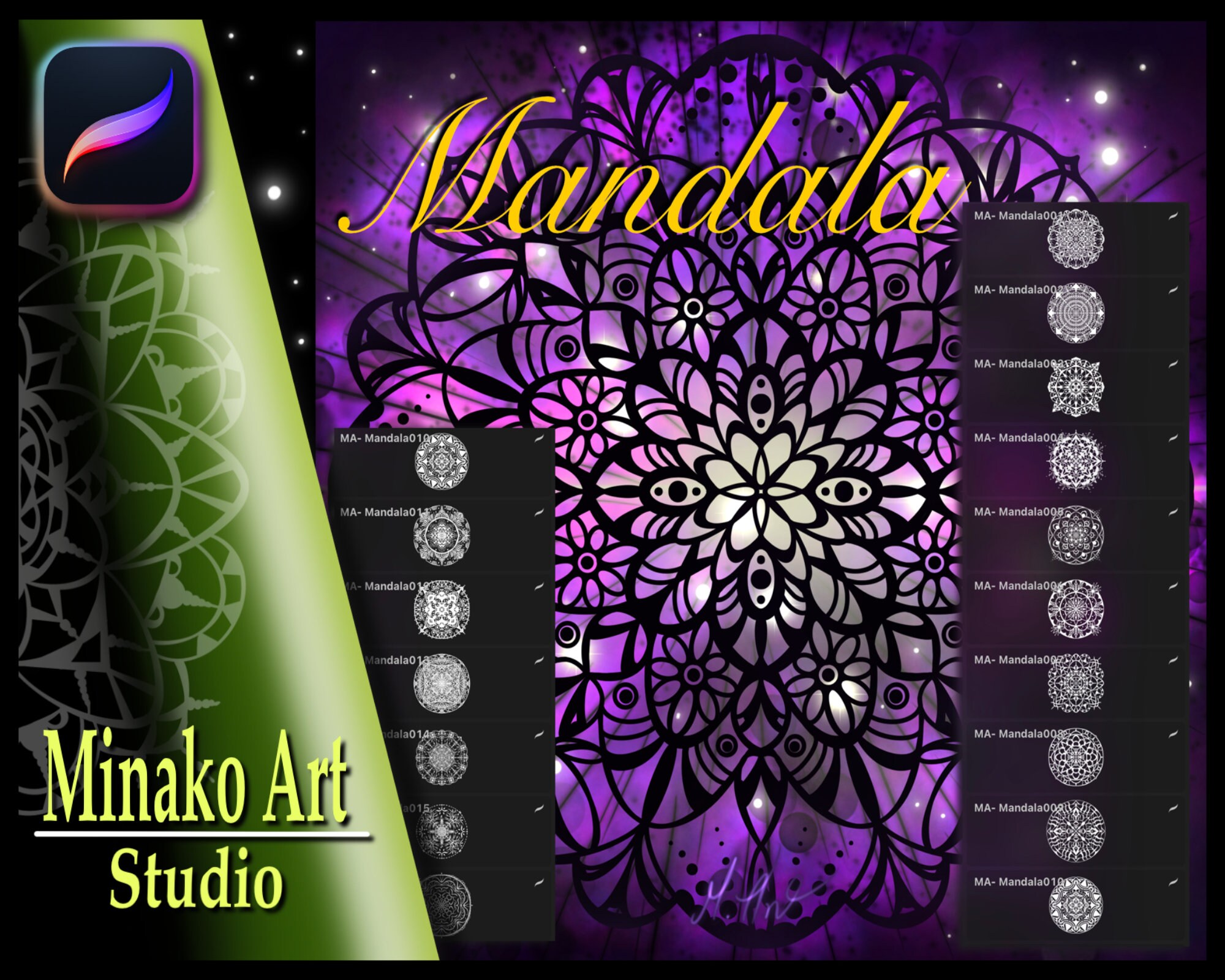 Mandala Procreate Brushes Mandala Procreate Stamp Mandala - Etsy