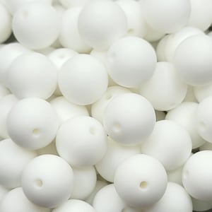 Silicone Beads, 15mm White Silicone Beads, Silicone Beads for Wristlets, Silicone Bulk Beads