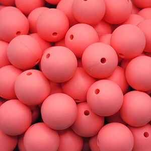 Bubble Gum Pink Silicone Beads, 15mm Pink Beads, Bulk Beads, Wholesale Beads