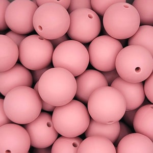 Silicone Beads, 15mm Blush Pink, Silicone Beads for Pens, Silicone Loose Beads, Bulk silicone Beads