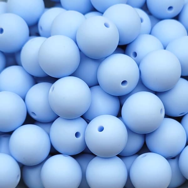 Silicone Beads, 15mm Baby Blue Silicone Beads, Silicone Beads for Pens, Silicone Bulk Loose Beads