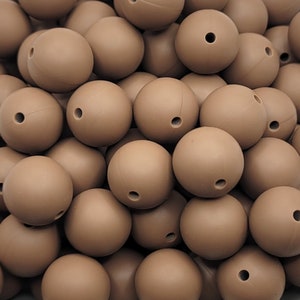 Silicone Beads, 15mm Brown Silicone Beads, Silicone Beads for Pens, Silicone Bulk Beads