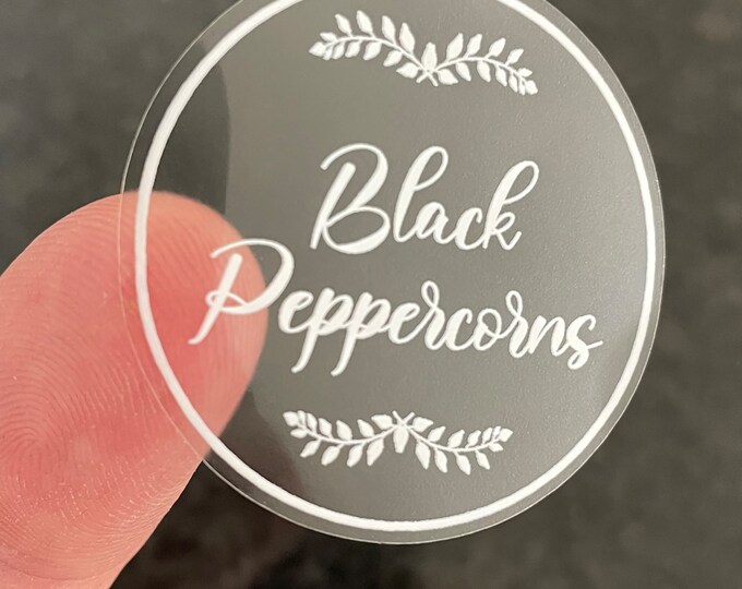 Custom spice jar labels waterproof stickers for herbs spices and
