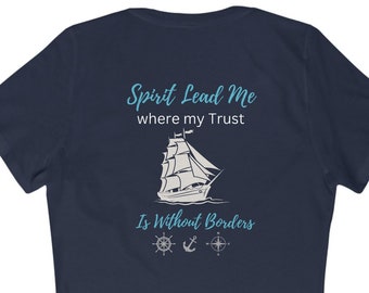 Women's Without Borders V-Neck T-Shirt, Christian T-Shirt, Women's Christian T-Shirt, Nautical T-Shirt, Boating T-Shirt