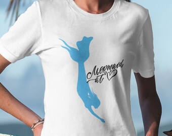 Mermaid at Heart T-Shirt, Mermaid Shirt, Beach Shirt, Beachy Shirt, Boating Shirt, Nautical Shirt, Tropical Shirt