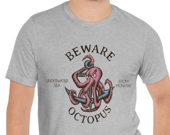 Oktopus T-Shirt, Nautisches T-Shirt, T-Shirt Geschenkidee, Ozean T-Shirt, Oktopus Shirt, Kraken Shirt, Booting T-Shirt