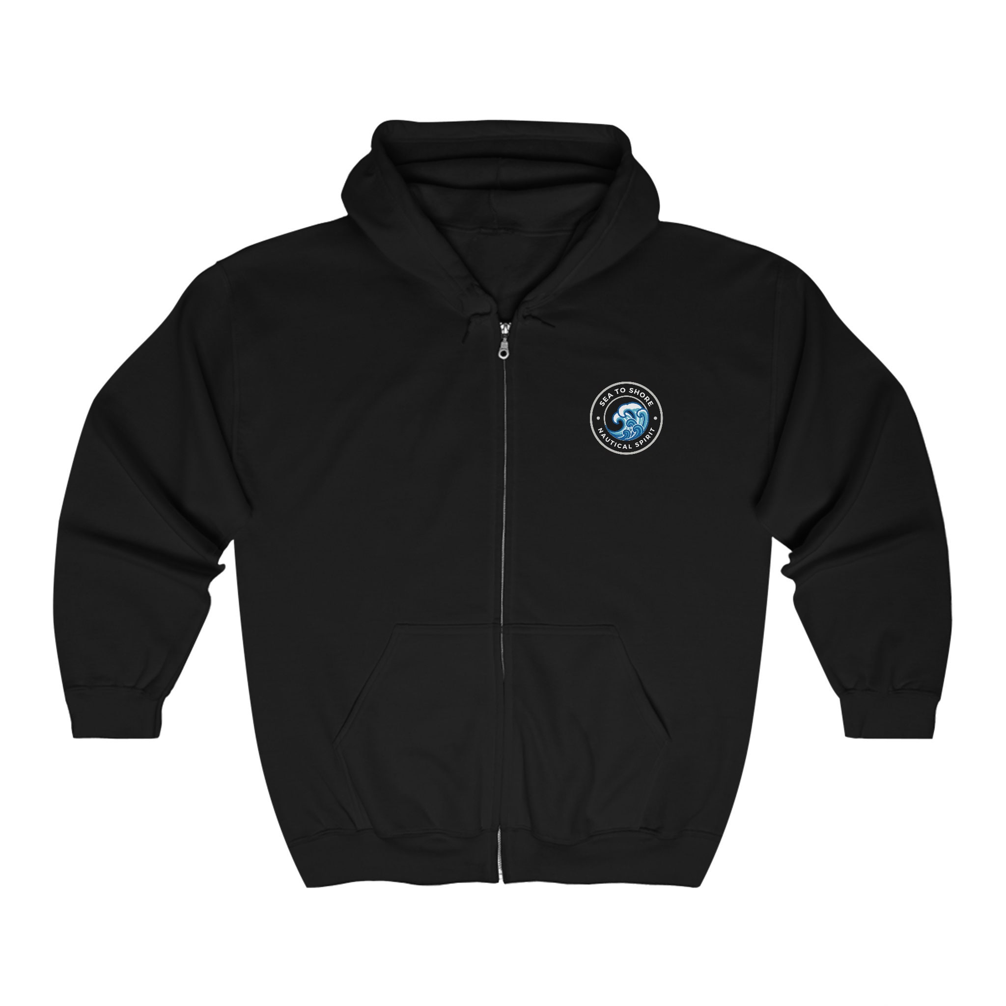 Sea to Shore Unisex Full Zip Hooded Sweatshirt, Warm Sweatshirt