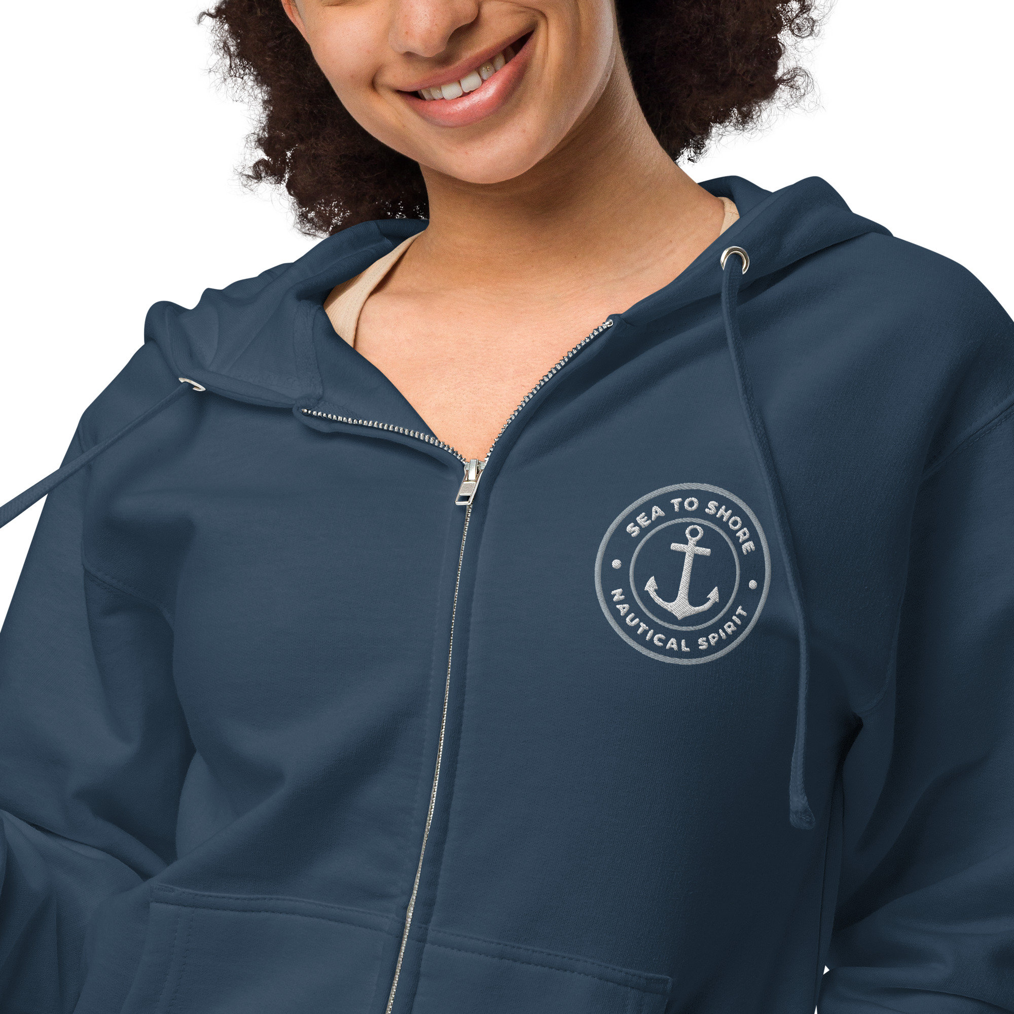 Anchor Fleece Zip Hoodie, Anchor Hoodie, Beach Hoodie, Boating Hoodie