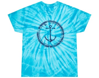 Tie-Dye Anchor T-Shirt, Beachy T-Shrt, Tie-Dyed T-Shirt, Colorful T-Shirt