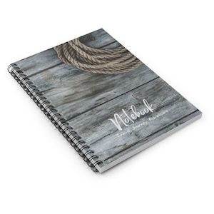 Rustic Rope Spiral Notebook Lined, Nautical Notebook, Rustic Notebook, Beachy Notebook, Spiral Notebook
