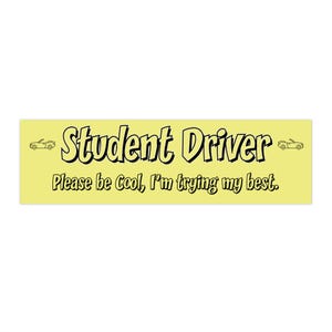Bumper Stickers - Funny New Driver Magnet for Cars, Anti-Honking Vehicle Decal, Defensive Driving Gift, Sassy Car Sticker, Road Rage Humor