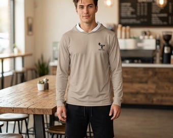Hoodie met minimalistisch halterlogo | Sportkleding, neutrale kleurtint