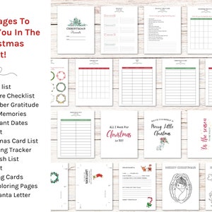 Printable Christmas Planner, Holiday Planner, Dear Santa Letter, Printable Christmas Cards, Kids Christmas Coloring Pages image 2