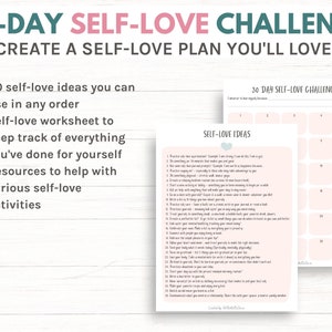 Daily Self Love Planner & 30 Day Challenge, printable planner, instant download image 2