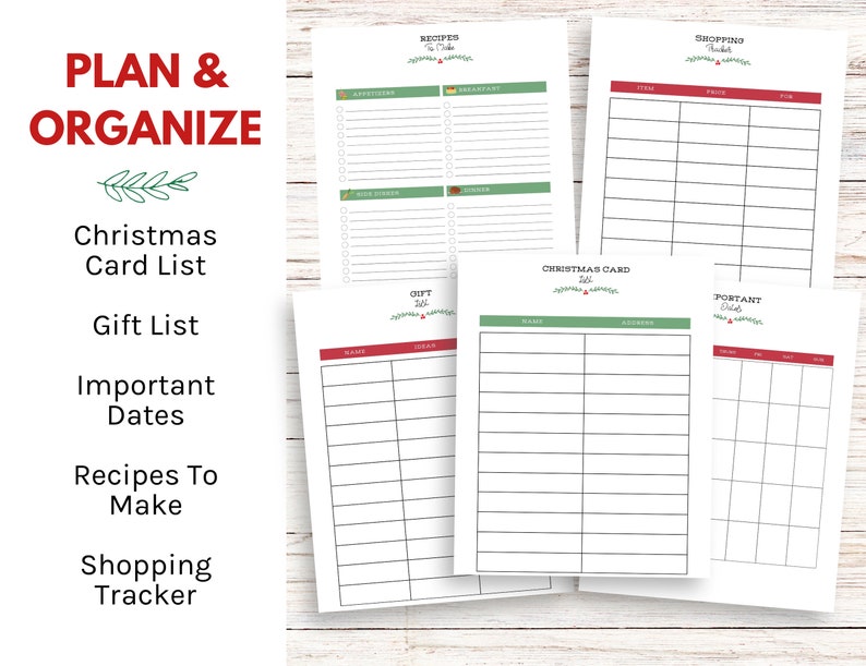 Printable Christmas Planner, Holiday Planner, Dear Santa Letter, Printable Christmas Cards, Kids Christmas Coloring Pages image 3
