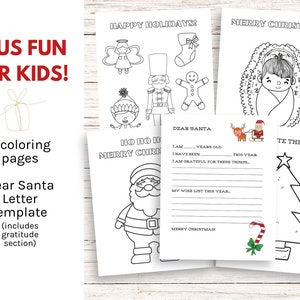 Printable Christmas Planner, Holiday Planner, Dear Santa Letter, Printable Christmas Cards, Kids Christmas Coloring Pages image 6