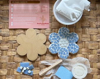 Kit de mosaico floral para armar, kit de manualidades para niños y adultos, proyecto de arte de verano, kit de mosaico para armar, kit de mosaico para principiantes, club de manualidades
